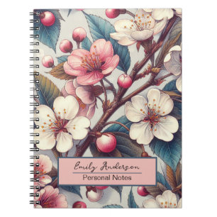 Cuaderno Flores rosa flor de cerezo Sakura japonés florido