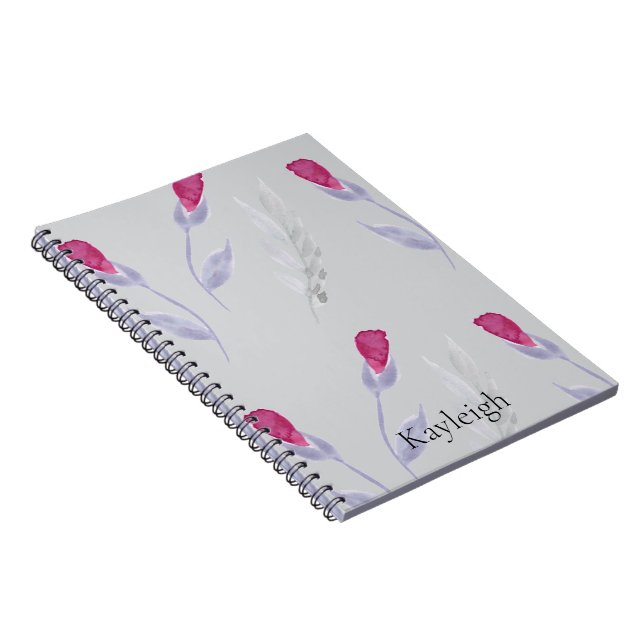 Cuaderno Flores rosa grises (Lado Derecho)