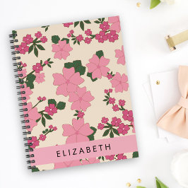 Cuaderno Flores Rosa, Patrón De Flores, Su Nombre