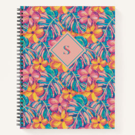 Cuaderno Flores rosa y amarillo retro