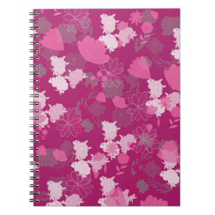 Cuaderno flores rosadas