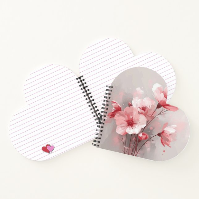 Cuaderno Flores rosadas, blancas y grises (Interior)