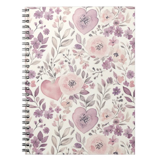 Cuaderno Flores rosadas con rubor púrpura (Frente)