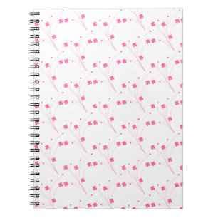 Cuaderno Flores rosadas de búbblegum, impresión floral pequ