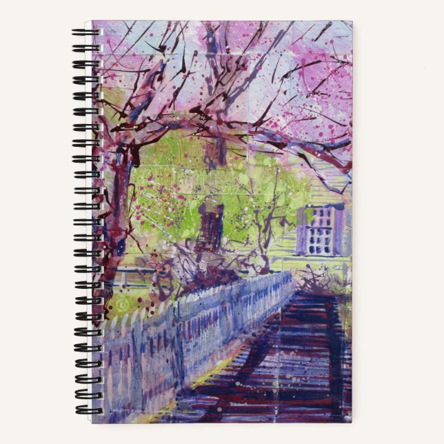 Cuaderno Flores rosadas de Cercis en Williamsburg Virginia (Anverso)