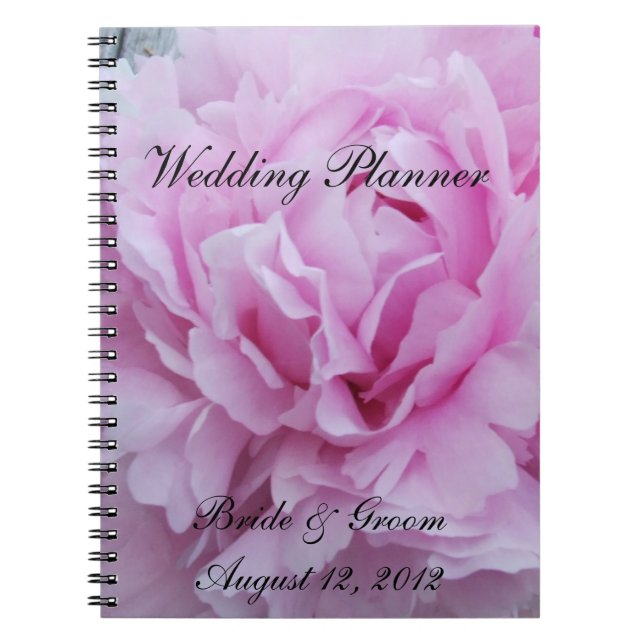 Cuaderno Flores rosadas de los Peonies que casan al (Frente)