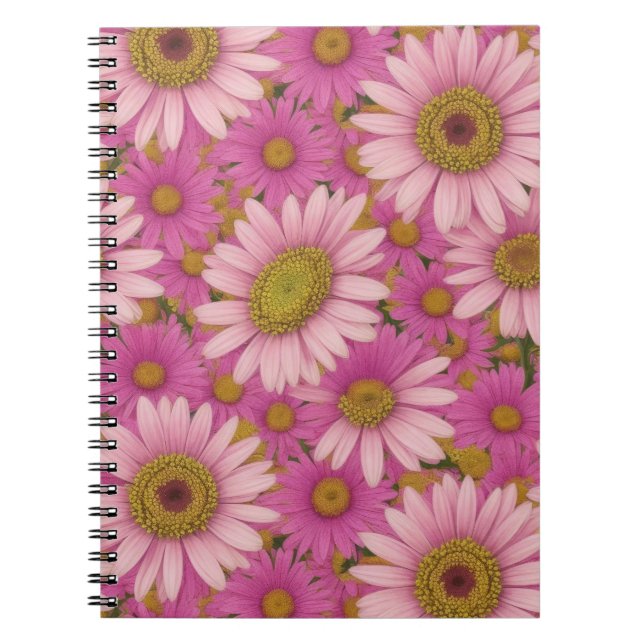 Cuaderno Flores rosadas de margarita (Frente)