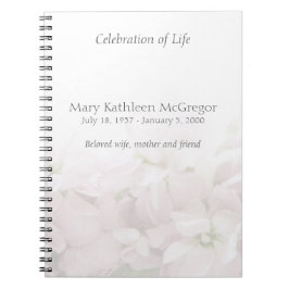 Cuaderno Flores rosadas de primavera se desvanecen memorial