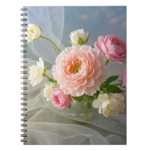 Cuaderno Flores rosadas delicadas atemporales elegantes
