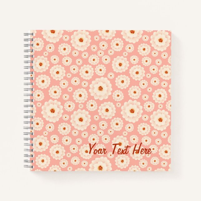 Cuaderno Flores rosadas en polvo pequeño (Anverso)