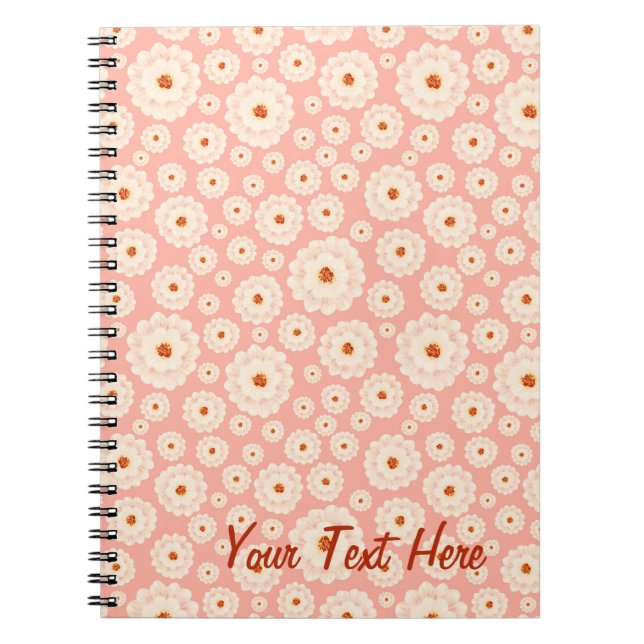 Cuaderno Flores rosadas en polvo pequeño (Frente)