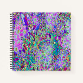 Cuaderno Flores rosadas y moradas trippy