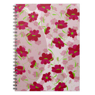 Cuaderno Flores rosadas y rojas - Floral