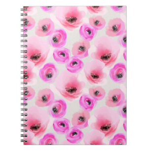 Cuaderno Flores rosas acuarela arte digital