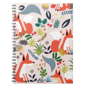 Cuaderno Flores rosas, azules: jardín de zorros.