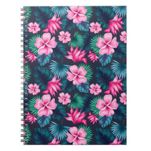 Cuaderno Flores rosas con hojas verdes Partern-79066