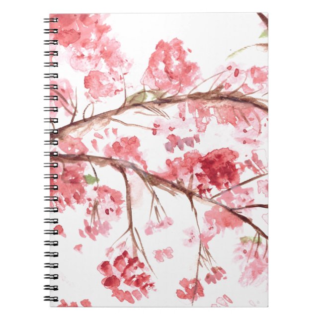 Cuaderno Flores rosas de cerezo flor Sakura Japonés (Frente)