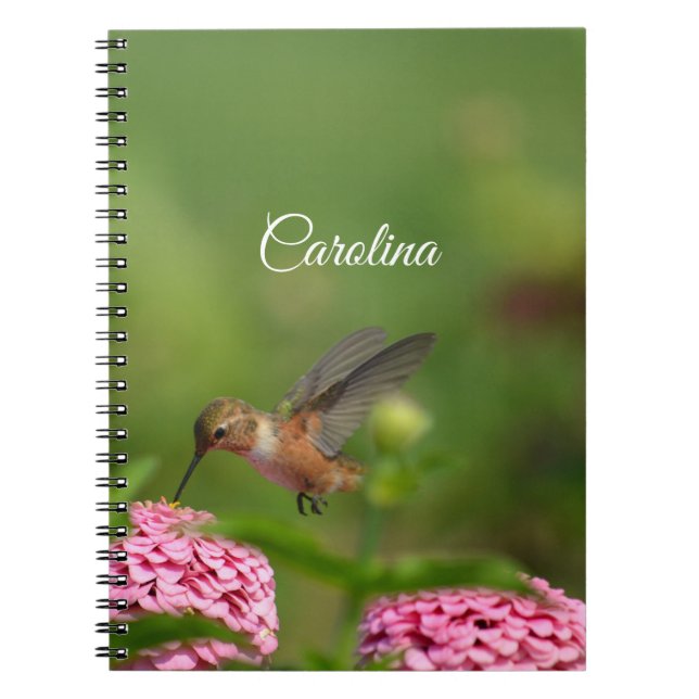 Cuaderno Flores rosas de colibrí (Frente)