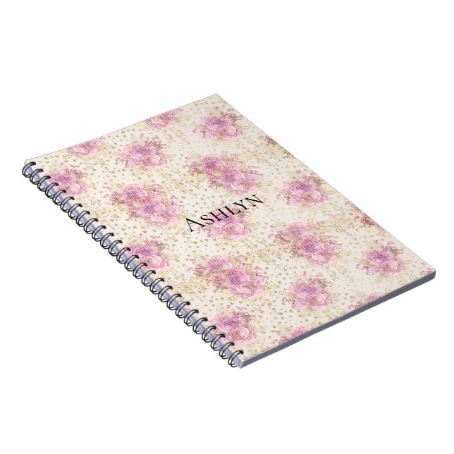 Cuaderno Flores rosas de moda (Lado Derecho)