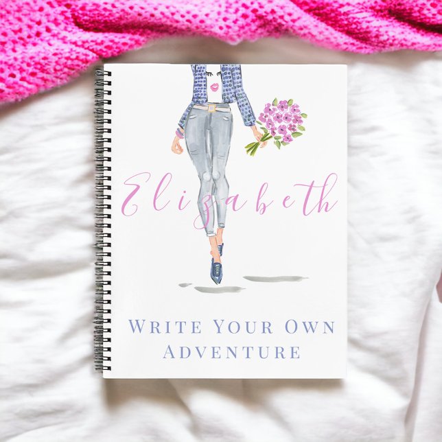 Cuaderno Flores rosas de moda estilizadas personalizadas (Subido por el creador)