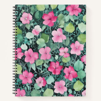 Cuaderno Flores Rosas entre Hojas