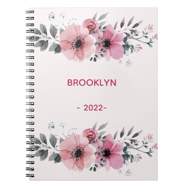 Cuaderno Flores rosas modernas (Frente)