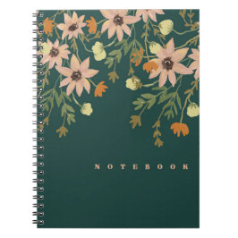 Cuaderno Flores rosas y Naranjas en verde