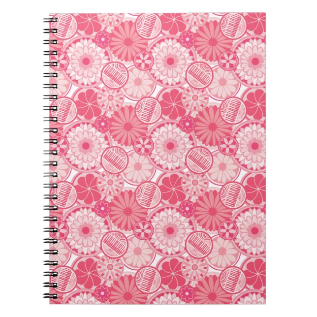 Cuaderno Flores rosas y pianos (Frente)