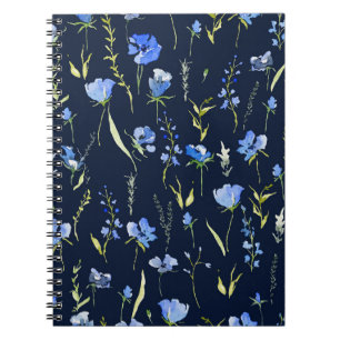Cuaderno Flores Rusticas Azules: Ilustracion Botánico.
