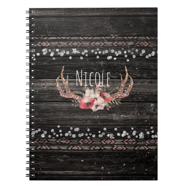 Cuaderno Flores rústicas de glamour campestre y anters chic (Frente)