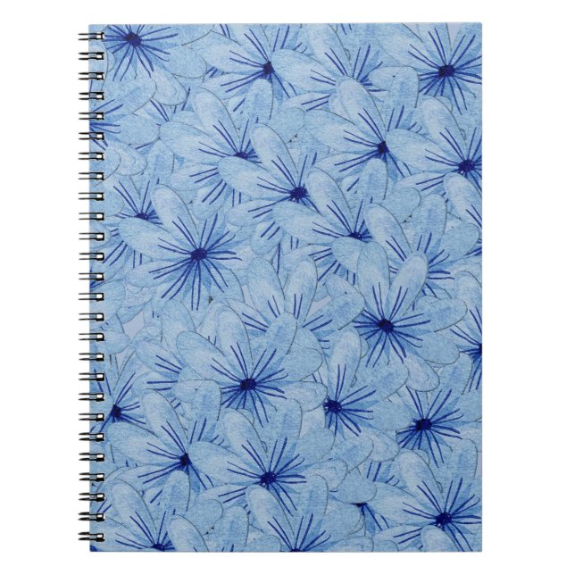 Cuaderno Flores salvajes azul acuarela Bouquet (Frente)