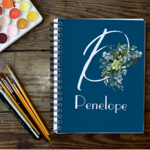 Cuaderno Flores silvestres acuáticas eucalipto azul inicial