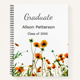 Cuaderno Flores silvestres amarillas anaranjadas graduatie 