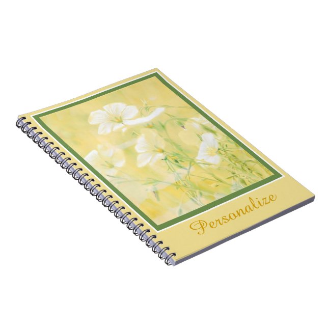 Cuaderno Flores silvestres amarillas personalizadas (Lado Derecho)