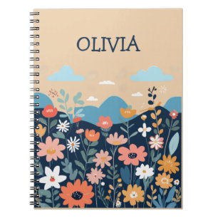 Cuaderno Flores silvestres botánicas personalizadas lindas