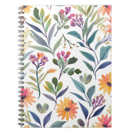 Cuaderno Flores Silvestres Coloridas | Acuarela Floral Herm