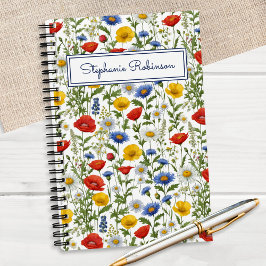 Cuaderno Flores silvestres coloridas Hermosa floral persona
