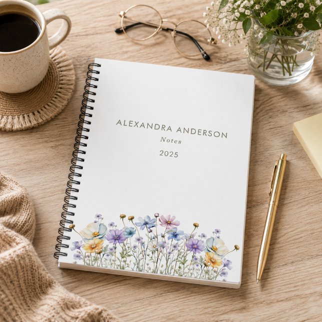 Cuaderno Flores silvestres de acuarela floral elegante (Subido por el creador)