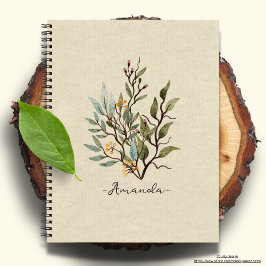 Cuaderno Flores silvestres de fondo de textura rusa persona