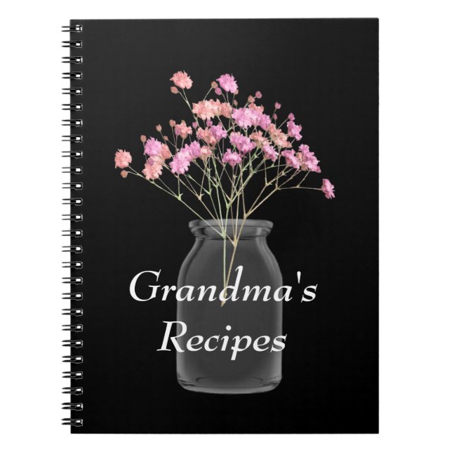 Cuaderno Flores silvestres de la abuela Mason Jar Pink (Frente)