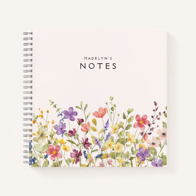 Cuaderno Flores silvestres de la cancha acuática elegante (Anverso)