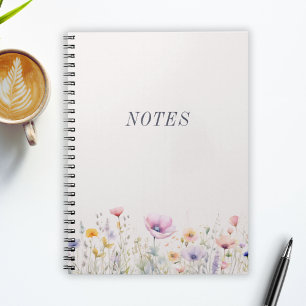 Cuaderno Flores silvestres de pradera en acuarela Notas Min