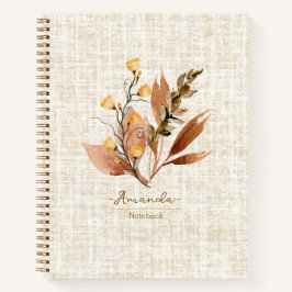 Cuaderno Flores silvestres de textura elegante personalizad