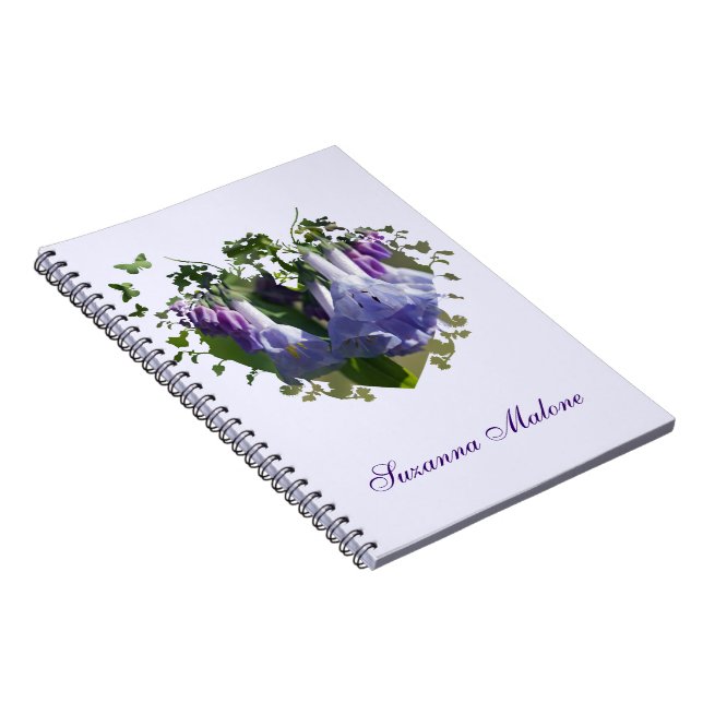 Cuaderno Flores silvestres de Virginia Bluebells (Lado Derecho)