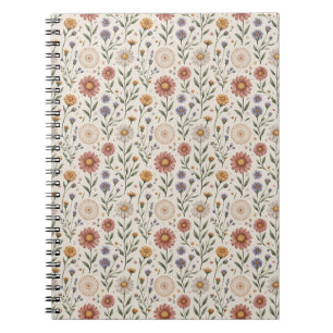 Cuaderno Flores silvestres dibujadas a mano con estilo patc