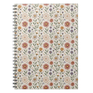 Cuaderno Flores silvestres dibujadas a mano con estilo patc