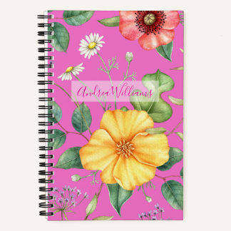 Cuaderno Flores silvestres Dibujo de cosecha / Chick, rosa