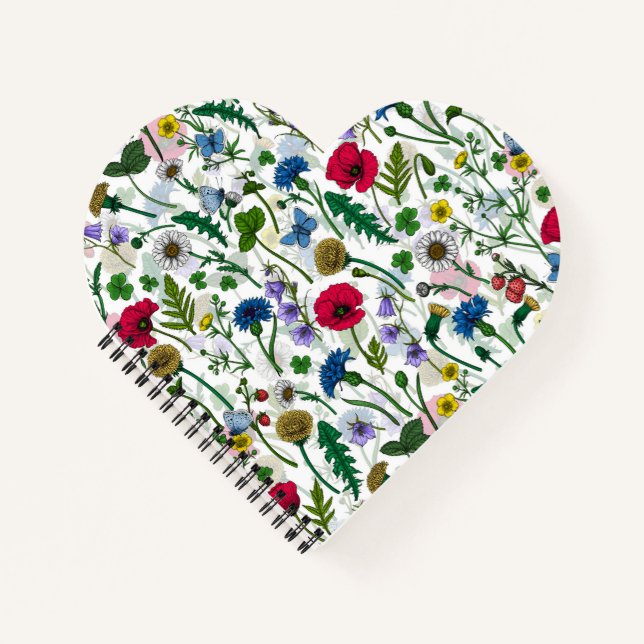 Cuaderno Flores silvestres en blanco roto (Anverso)