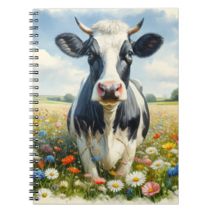 Cuaderno Flores silvestres Holstein Dairy Cow