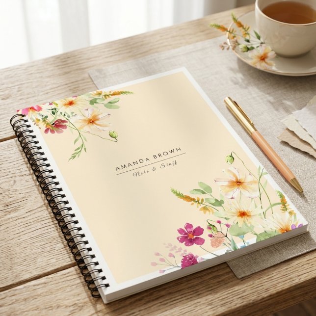 Cuaderno Flores silvestres inspiraron Elegante Simple Moder (Subido por el creador)